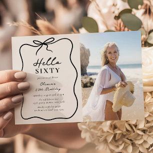 Chic Hello Sixty' Photo 60th Birthday Party Invitation