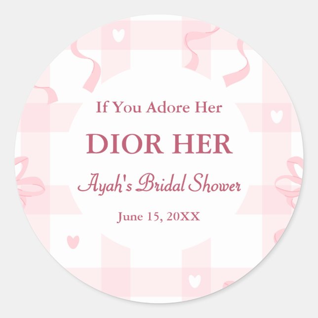 Chic High End Perfume Theme Pink Party Favour Classic Round Sticker (Front)