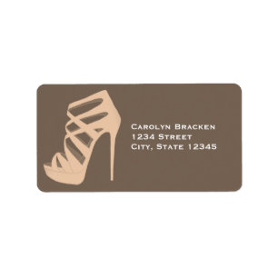 Chic High Heels Shoe Wedding Address Label