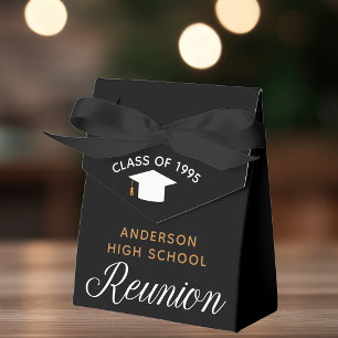 Chic High School Reunion Black Gold Party Favour Box