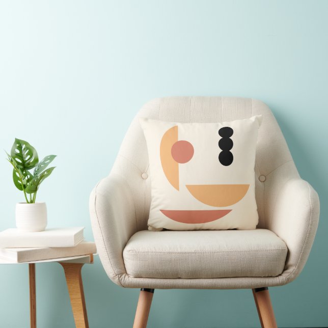 Chic Hip Abstract Red Sun Black Moon Fusion Art Cushion (Chair)