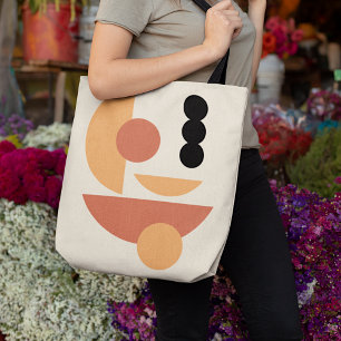 Chic Hip Abstract Red Sun Black Moon Fusion Art Tote Bag