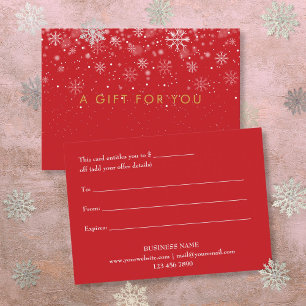 Chic Holiday Business Snowflakes Gift Certificate