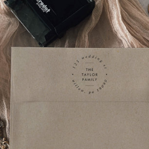 Chic Holiday Card Circular Address Self-inking Stamp