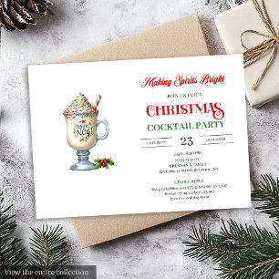 Chic Holiday Cocktails Party modern festive card
