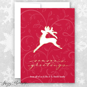 Chic Holiday Dancer in Red Tall Holiday Card