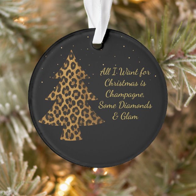Chic Holiday Leopard Tree Design  Ornament (Tree)