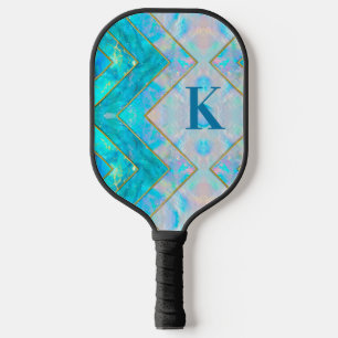 Chic holographic girly stylish blue sketchbook pickleball paddle