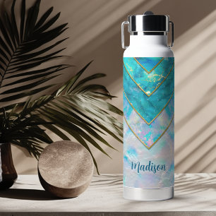 Chic holographic girly stylish blue water bottle