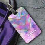 Chic holographic girly stylish pink luggage tag<br><div class="desc">Chic holographic girly stylish pink Luggage Tag. To make it extra special, it is also monogrammed and personalised with name or initials or any text you like, click the "customise further" link and use the design tool to modify the design if you like. Beautiful, modern and cool Luggage tag. Show...</div>