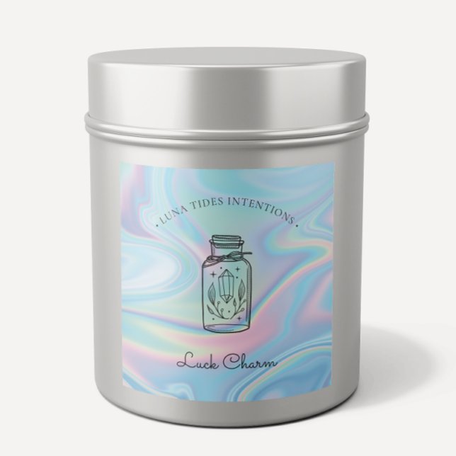 Chic Holographic Magical Intention Candles Label (Creator Uploaded)