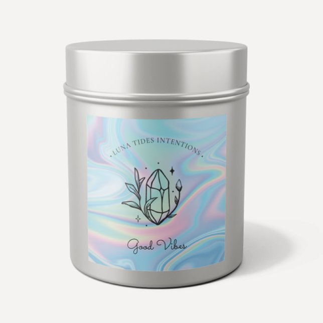 Chic Holographic Magical Intention Candles Label (Creator Uploaded)