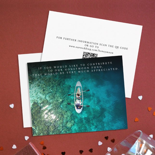 Chic Honeymoon Fund Donation Contribution QR Code Enclosure Card (Creator Uploaded)