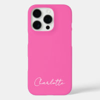 Chic Hot Pink Custom Name Script 