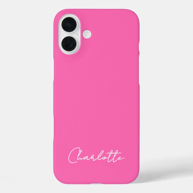 Chic Hot Pink Custom Name Script  Case-Mate iPhone Case (Back)
