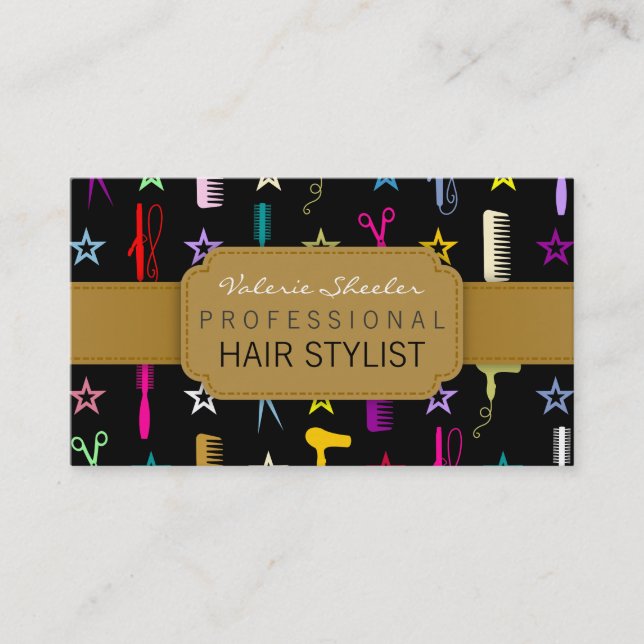 Chic Hues Hair Salon or Stylist (Custom) Business Card (Front)