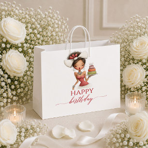 Chic Humour Woman Burgundy Red Script gift bag