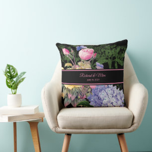 Chic Hydrangea and Roses Keepsake Throw Pillow