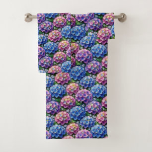 Chic Hydrangeas and Diamonds Towel Set