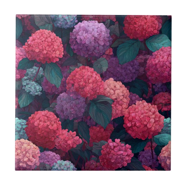 Chic Hydrangeas Ceramic Tiles  For Home Decor (Front)