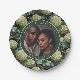 Chic Hydrangeas Plates For Wedding Party