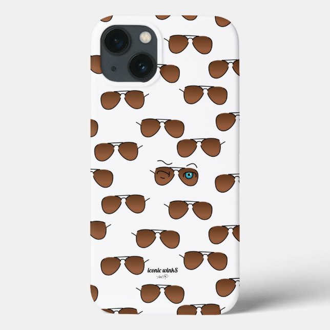 Chic iconic winkS Aviator Glasses Brown Pattern Case-Mate iPhone Case (Back)