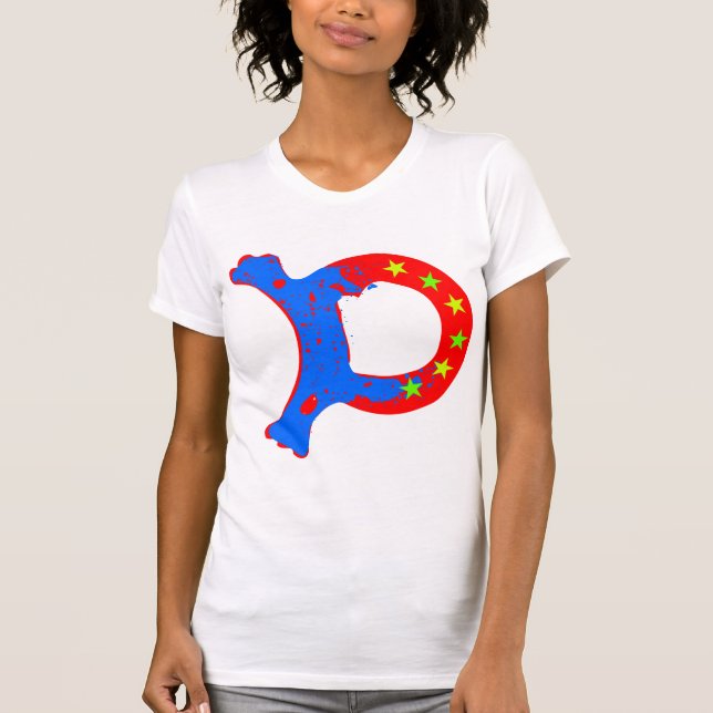 ╚»★Chic Initial "D" Bella Canvas Jersey T★«╝ T-Shirt (Front)