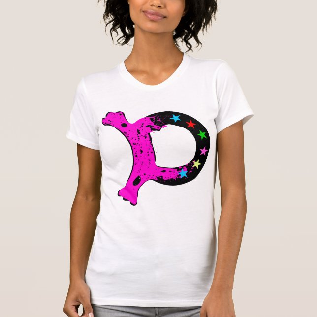╚»•Chic Initial "D" Bella Canvas Jersey T•«╝ T-Shirt (Front)