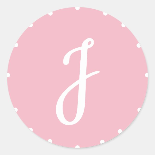 Chic Initial Light Pink Stickers (Front)