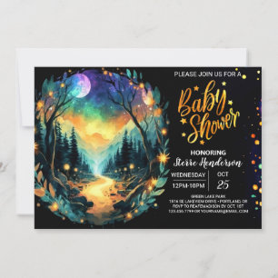 Chic Into the Woods Adventure Awaits Baby Shower Invitation