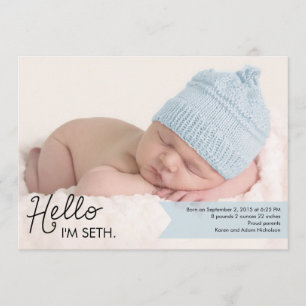 Chic Introduction Birth Announcement - Blue