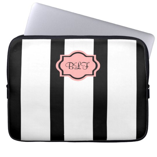 CHIC IPAD SLEEVE_04 BLUSH PINK/WHITE/BLACK LAPTOP SLEEVE