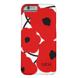 CHIC IPONE 6 CASE_MOD RED& BLACK POPPIES BARELY THERE iPhone 6 CASE