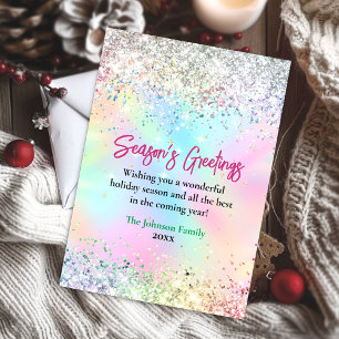 Chic iridescent unicorn glitter Christmas new year