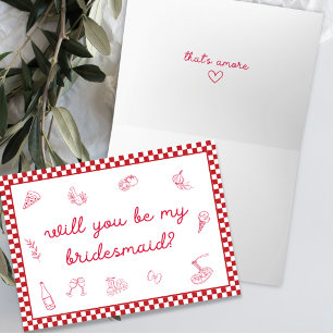 Chic Italian "That's Amore" Bridesmaid Proposal  Card