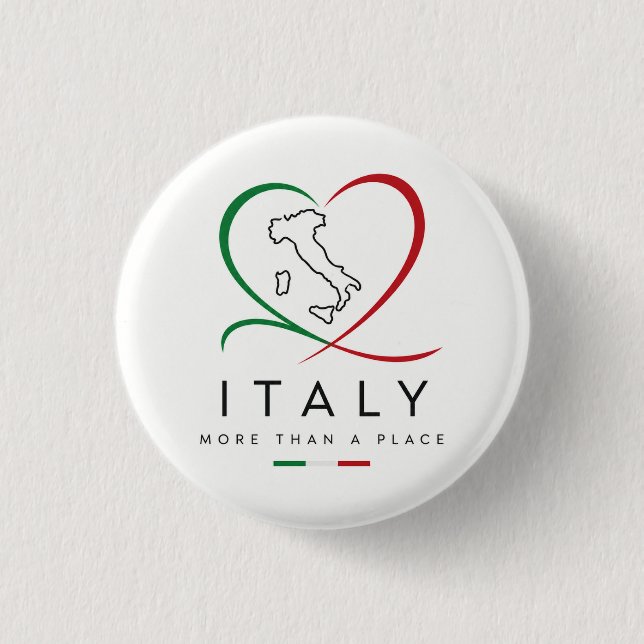 Chic Italy Heart Pinback Button (Front)