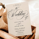Chic ivory all in one calligraphy wedding invitation<br><div class="desc">Chic and elegant ivory tan all in one calligraphy wedding invitation with rsvp,  accommodations,  details,  and more info. With a beautiful brush calligraphy script.</div>