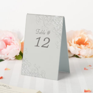 Chic Ivory and White Classic Wedding Table Number