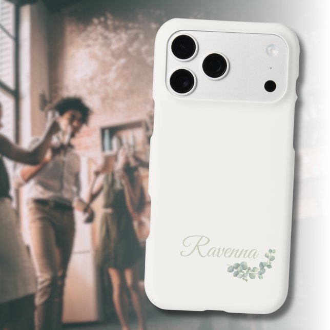 Chic Ivory Eucalyptus Sage Personalised Name (Creator Uploaded)