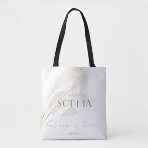Chic Ivory Pampas Grass Matron of Honour Tote Bag