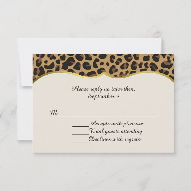 Chic Jaguar Print All Purpose RSVP Card (Front)
