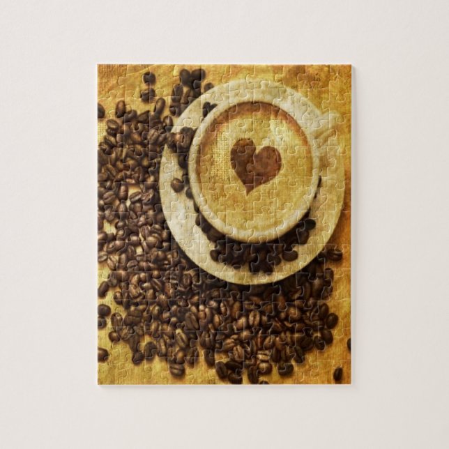 Chic Java cappuccino Coffee Beans Coffee Lover Jigsaw Puzzle (Vertical)