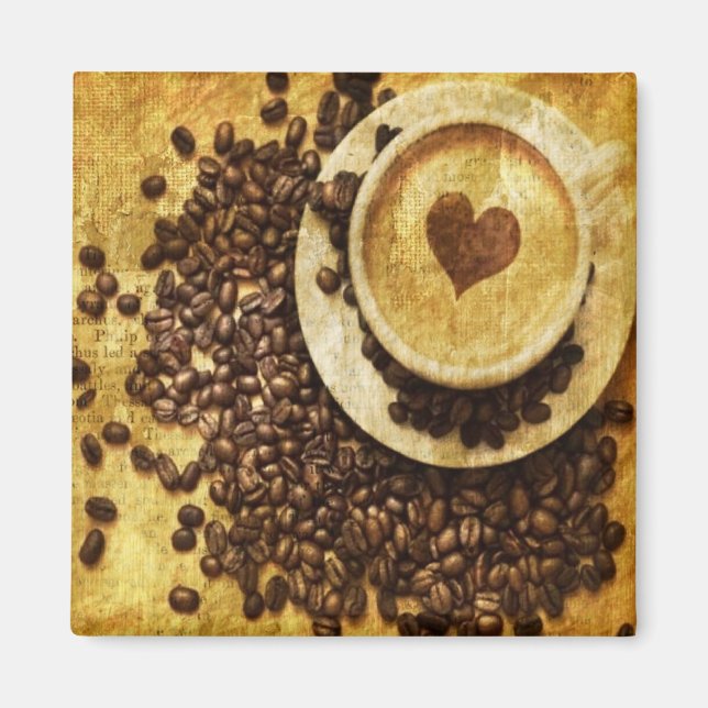 Chic Java cappuccino Coffee Beans Coffee Lover Magnet (Front)