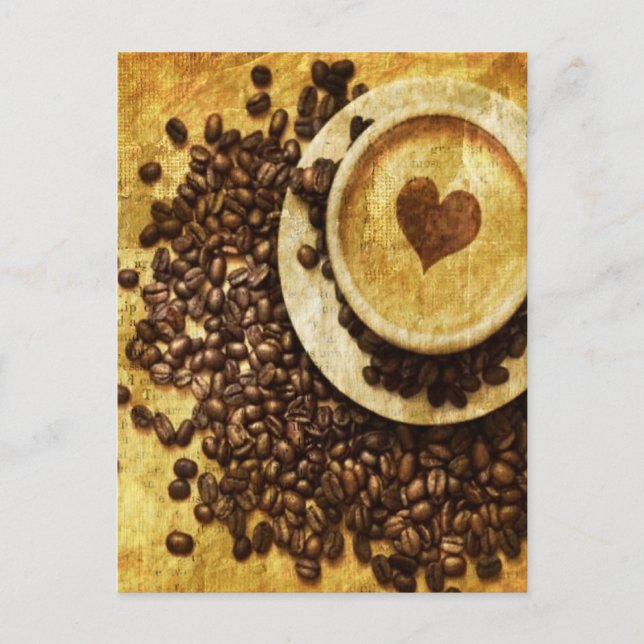 Chic Java cappuccino Coffee Beans Coffee Lover Postcard (Front)