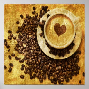 Chic Java cappuccino Coffee Beans Coffee Lover Poster