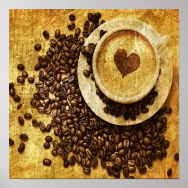 Chic Java cappuccino Coffee Beans Coffee Lover Poster (Front)
