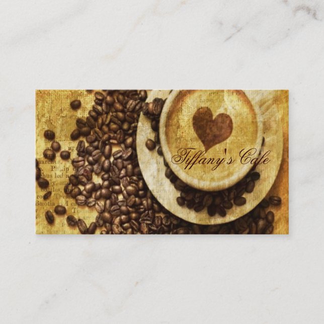 Chic Java cappuccino Coffee Shop Business Card (Front)