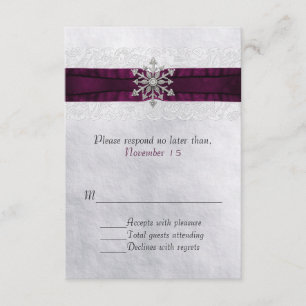 Chic Jewelled Snowflake Wedding RSVP Card