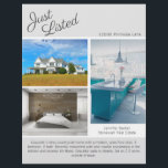 Chic Just Listed Real Estate 2 Sided Grey Template Flyer<br><div class="desc">Showcase your listing on this chic two sided real estate flyer with light grey accents. Send out these classy flyers to potential homebuying clients in your realty area. Customise with your real estate company name and contact details on the back. Draw new customers in by showing these Just Listed home...</div>