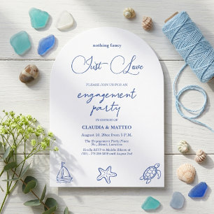 Chic Just Love Sea Life Engagement Party Invitation